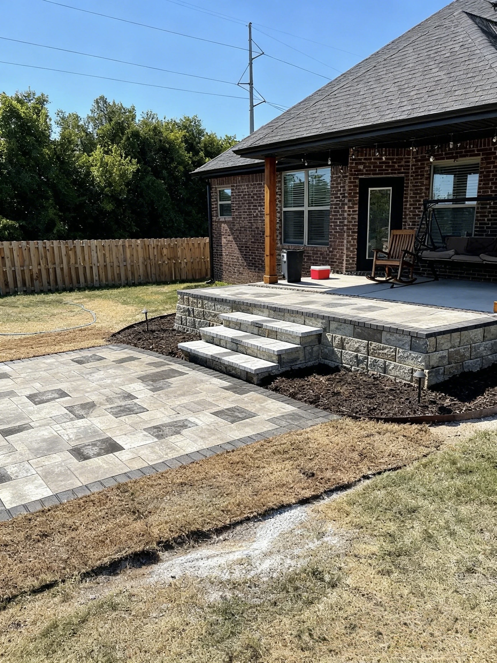 Backyard Patio Extension With paver in Midlothian Tx